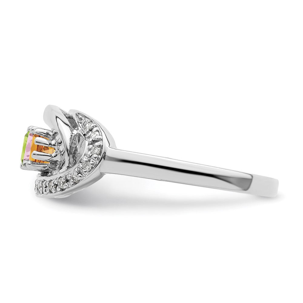 14K White Gold Family Jewelry Diamond Semi-Set Ring