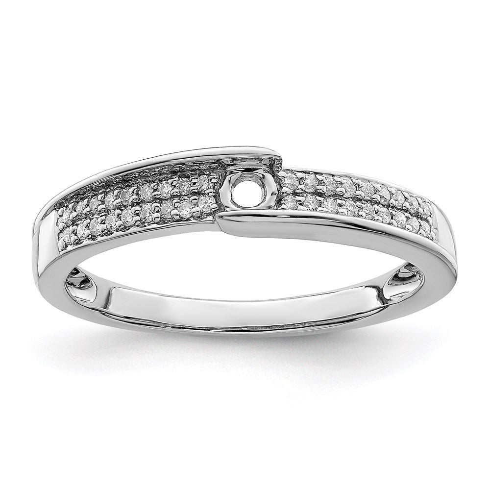 14K White Gold Family Jewelry Genuine Stone & Diamond Set Ring