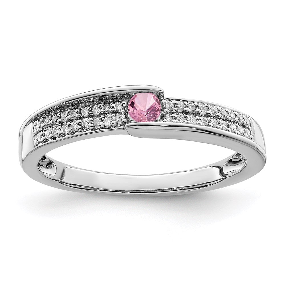 14K White Gold Family Jewelry Diamond Semi-Set Ring