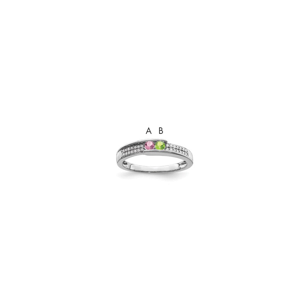 14K White Gold Family Jewelry Diamond Semi-Set Ring