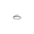 14K White Gold Family Jewelry Genuine Stone & Diamond Set Ring