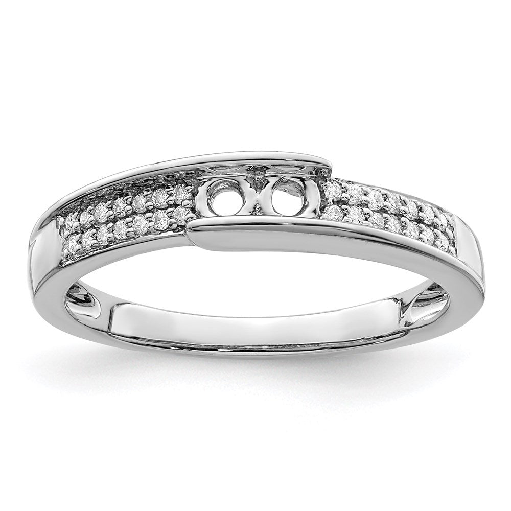 14K White Gold Family Jewelry Genuine Stone & Diamond Set Ring