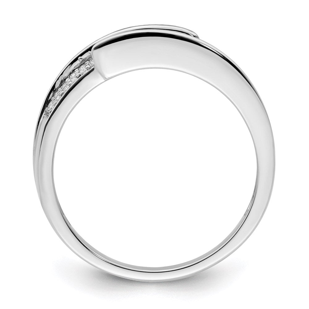 14K White Gold Family Jewelry Synthetic Stone & Diamond Set Ring