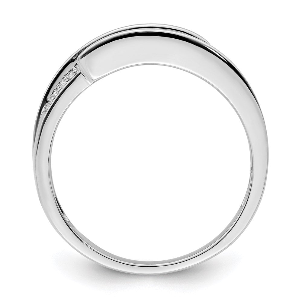 14K White Gold Family Jewelry Genuine Stone & Diamond Set Ring