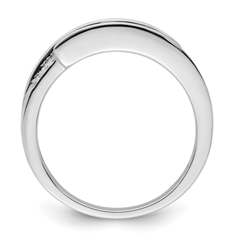 14K White Gold Family Jewelry Genuine Stone & Diamond Set Ring