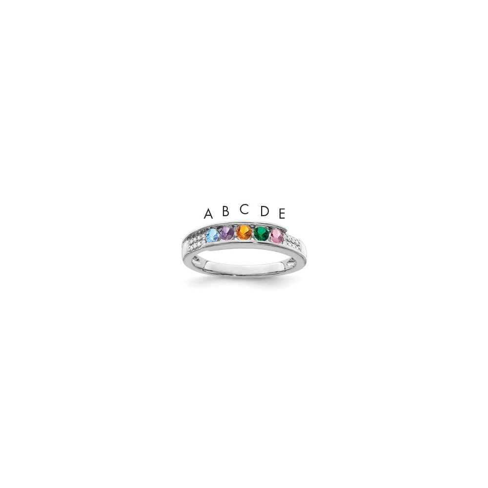 14K White Gold Family Jewelry Diamond Semi-Set Ring