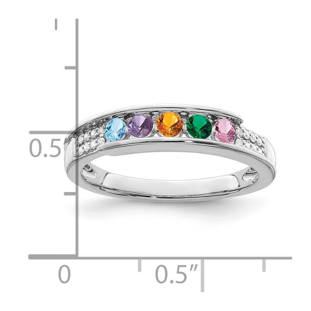 14K White Gold Family Jewelry Diamond Semi-Set Ring