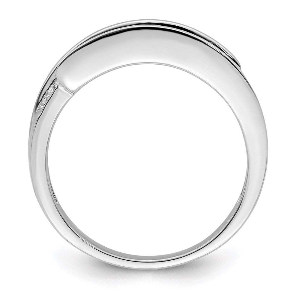 14K White Gold Family Jewelry Genuine Stone & Diamond Set Ring