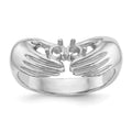 14k White Gold 2 Stone Family Ring Mounting