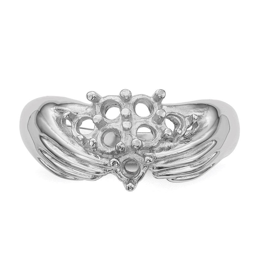 14k White Gold 7 Stone Family Ring Mounting