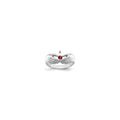 14k White Gold 1 Genuine Stone Family Ring