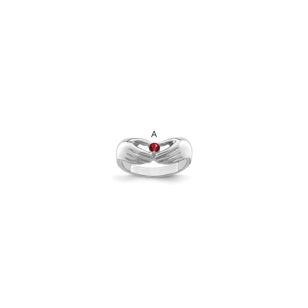 14k White Gold 1 Genuine Stone Family Ring