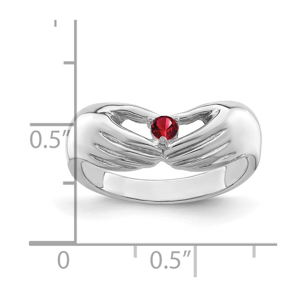 14k White Gold 1 Genuine Stone Family Ring