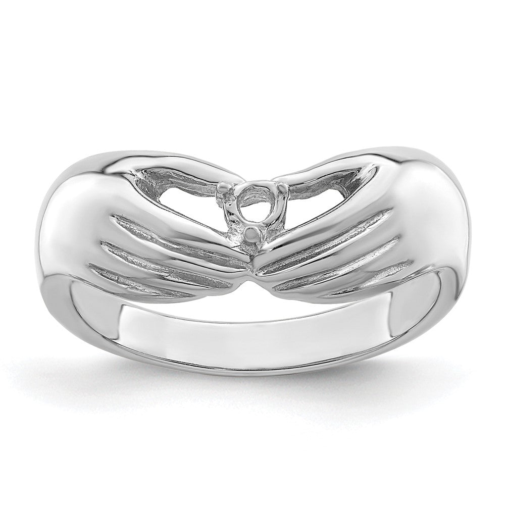14k White Gold 1 Genuine Stone Family Ring