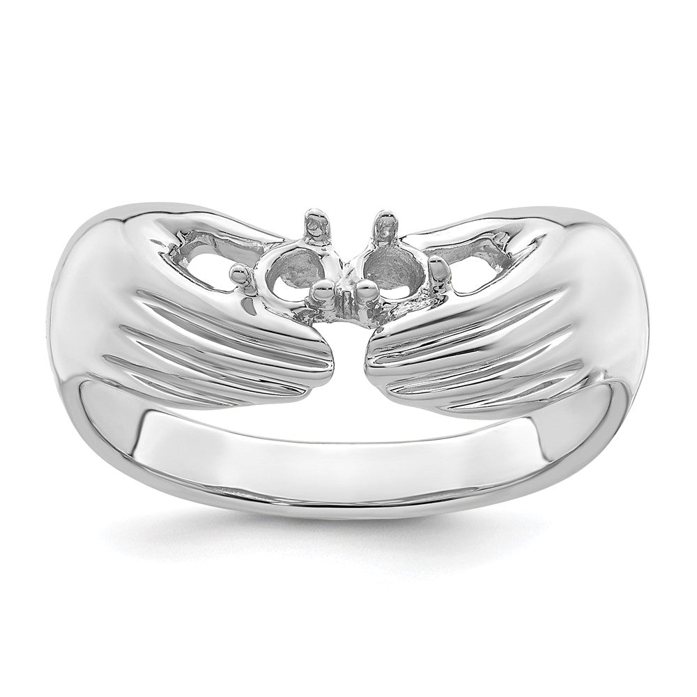 14k White Gold 2 Synthetic Stone Family Ring