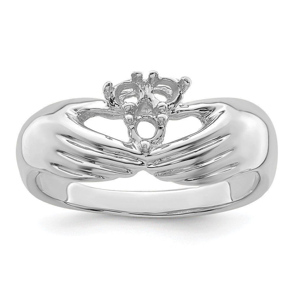14k White Gold 3 Genuine Stone Family Ring