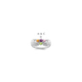 14k White Gold 4 Genuine Stone Family Ring