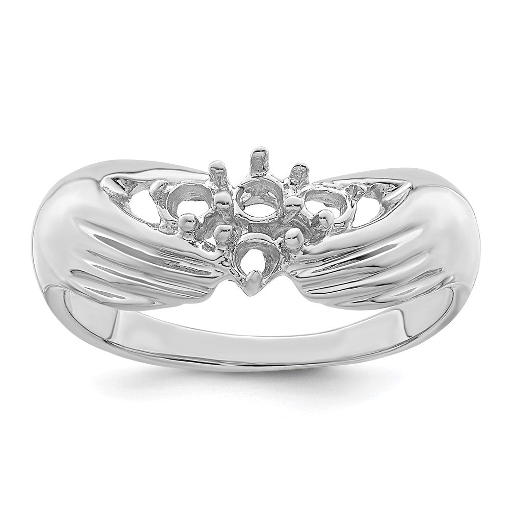 14k White Gold 4 Synthetic Stone Family Ring