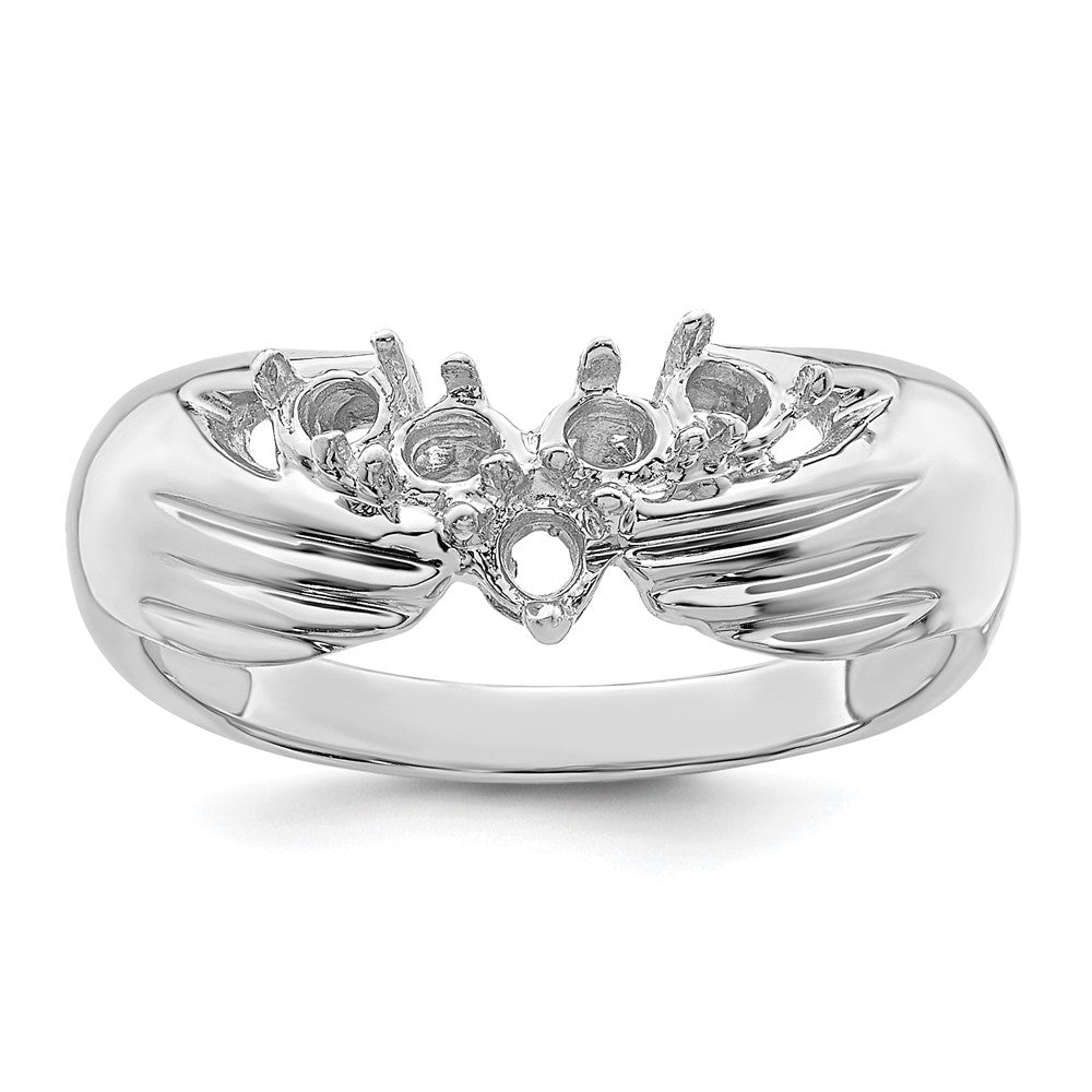 14k White Gold 5 Genuine Stone Family Ring
