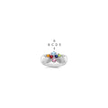 14k White Gold 6 Genuine Stone Family Ring