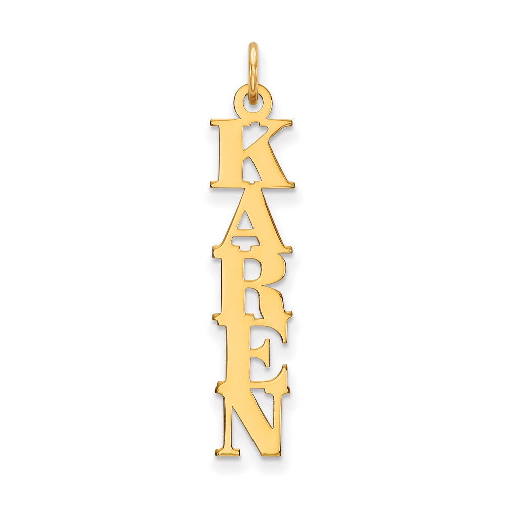 Sterling Silver/Gold-plated Name Plate Charm