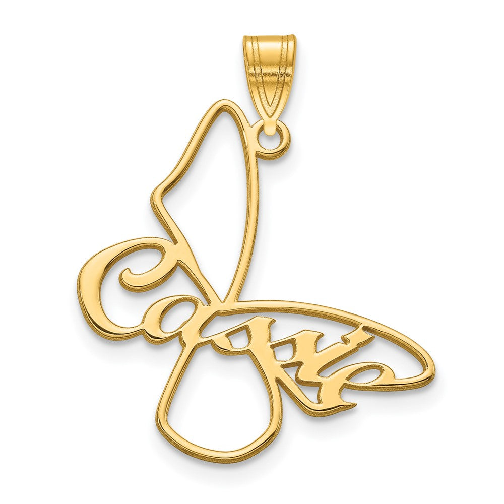 Sterling Silver/Gold-plated Small Butterfly with Name Pendant