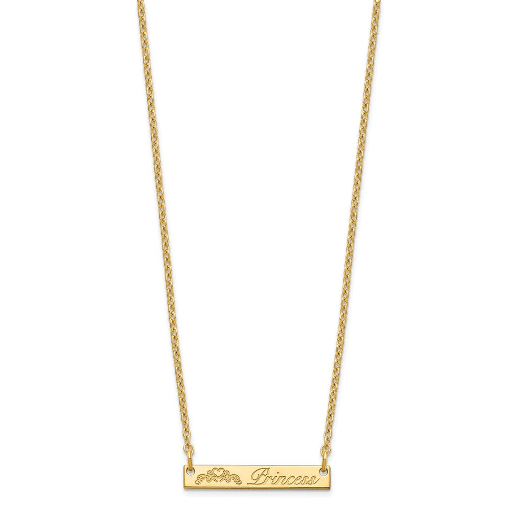 Sterling Silver/Gold-plated Small Customized Bar Necklace