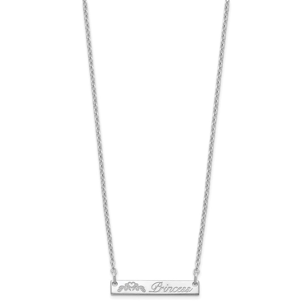Sterling Silver/Rose-plated Small Customized Bar Necklace