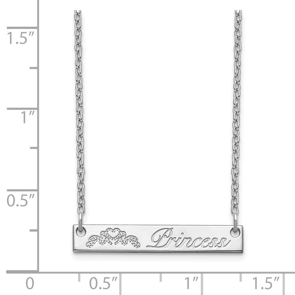 Sterling Silver/Rose-plated Small Customized Bar Necklace