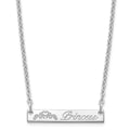 Sterling Silver/Rhodium-plated Small Customized Bar Necklace