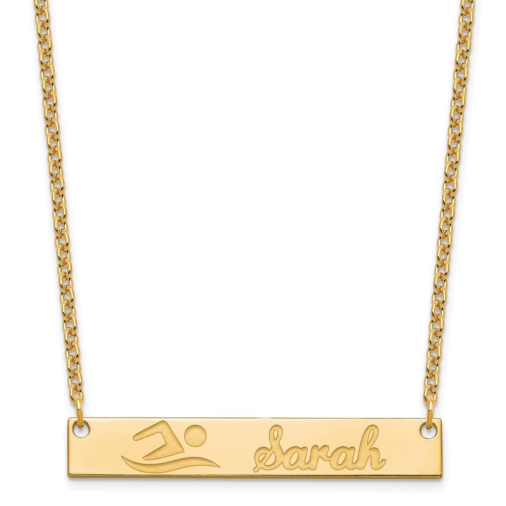 Sterling Silver/Gold-plated Medium Customized Bar Necklace