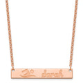 Sterling Silver/Rose-plated Medium Customized Bar Necklace