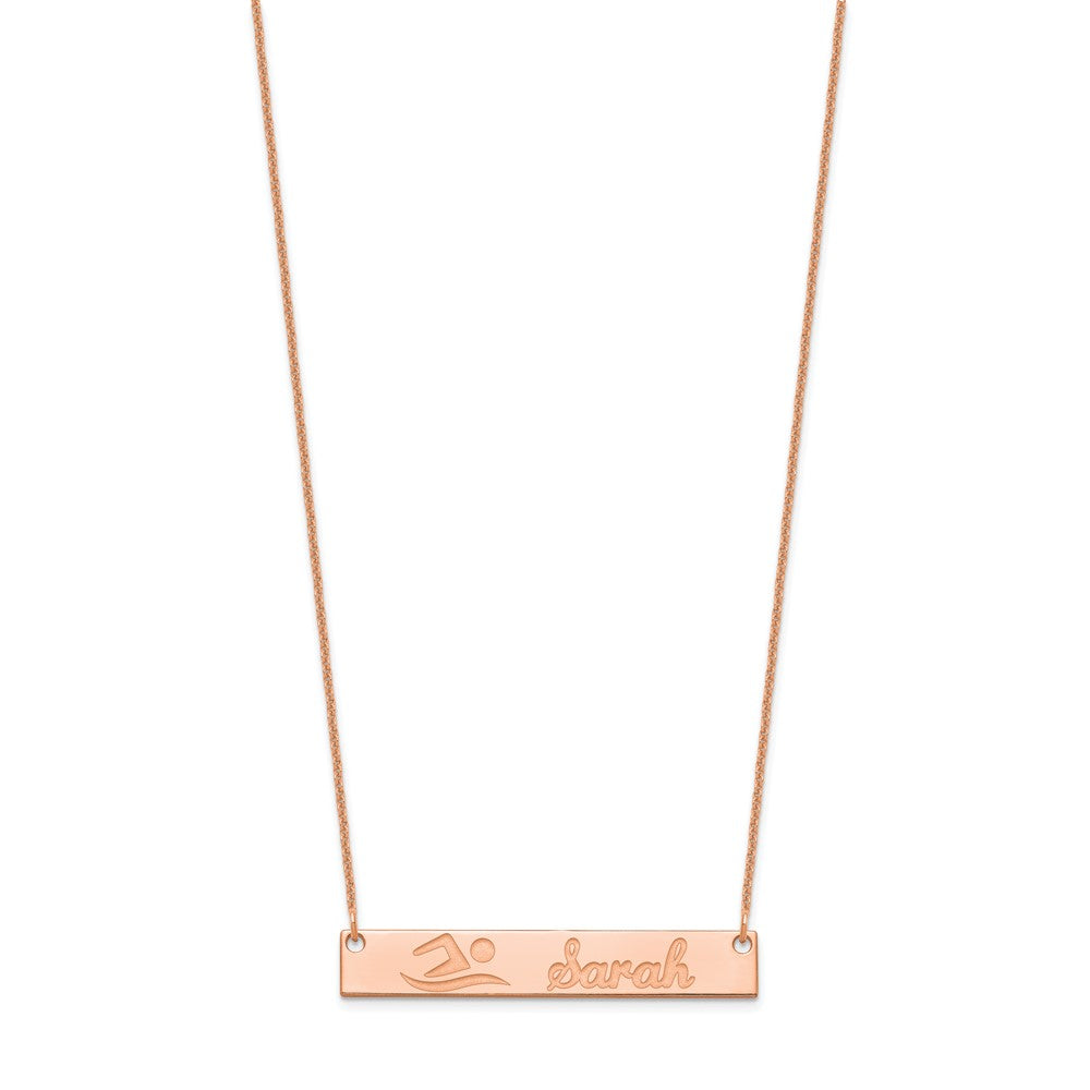 14k Rose Gold Medium Customized Bar Necklace