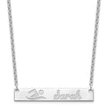 Sterling Silver/Rhodium-plated Medium Customized Bar Necklace