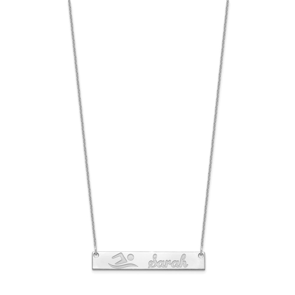 10k White Gold Medium Customized Bar Necklace