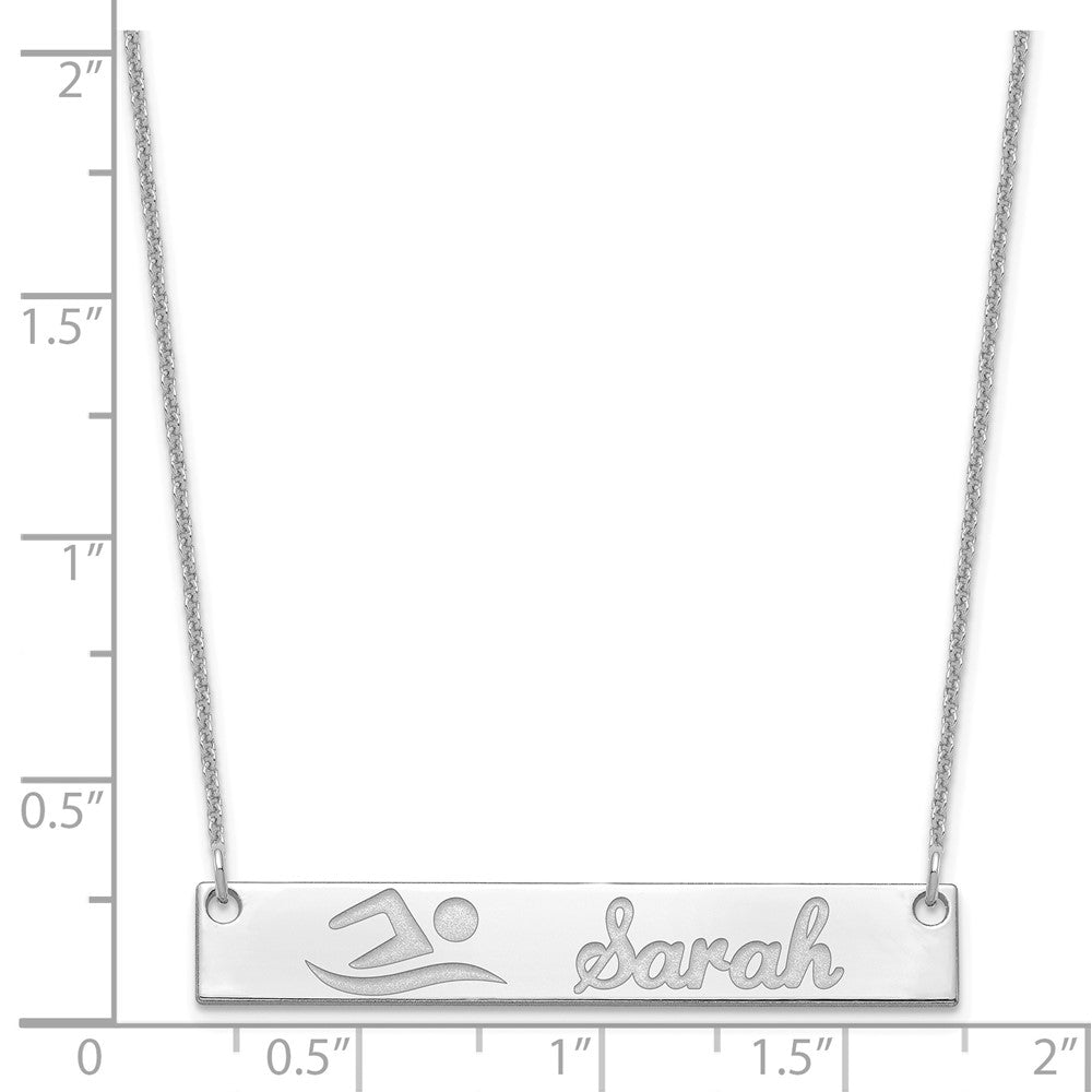 10k White Gold Medium Customized Bar Necklace