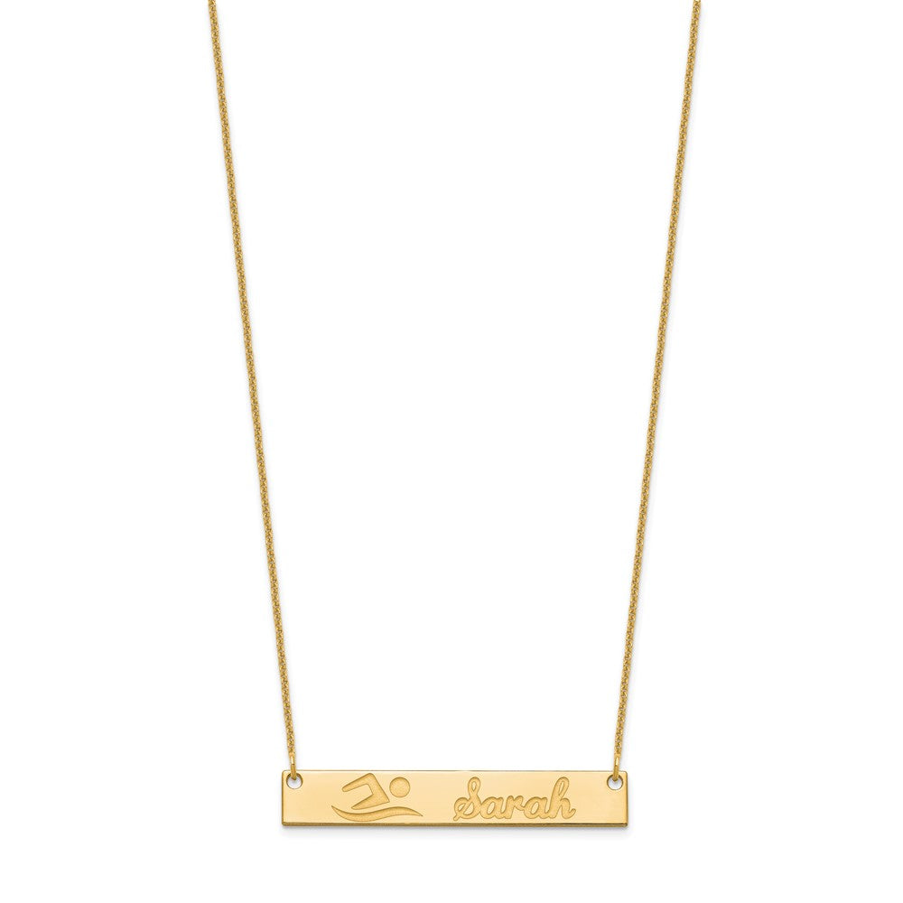 14k Yellow Gold Medium Customized Bar Necklace