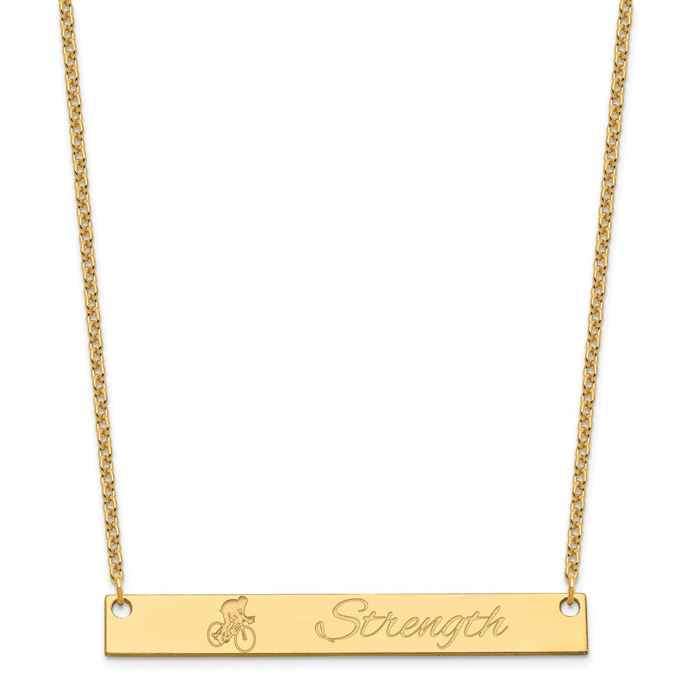 Sterling Silver/Gold-plated Large Customized Bar Necklace