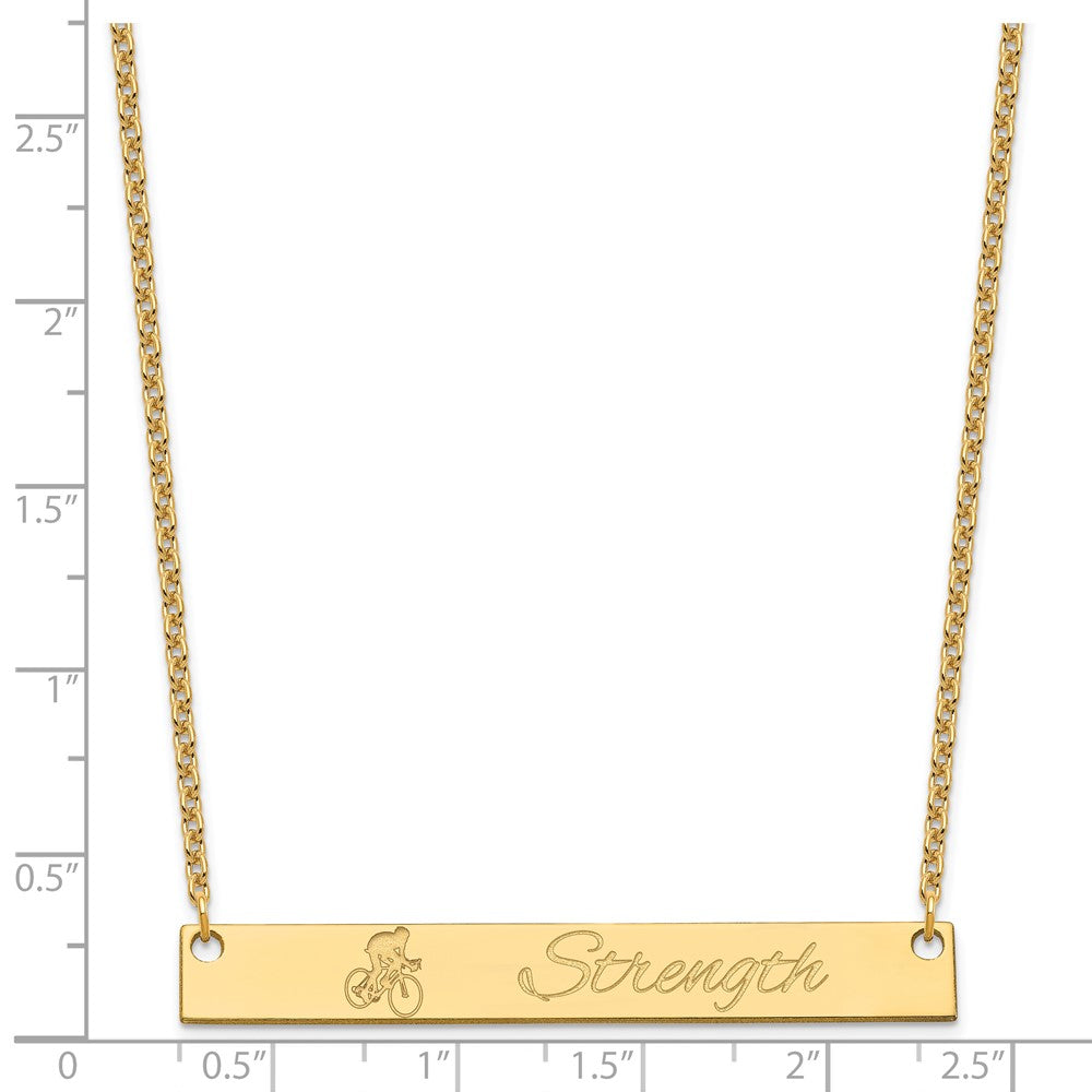Sterling Silver/Gold-plated Large Customized Bar Necklace