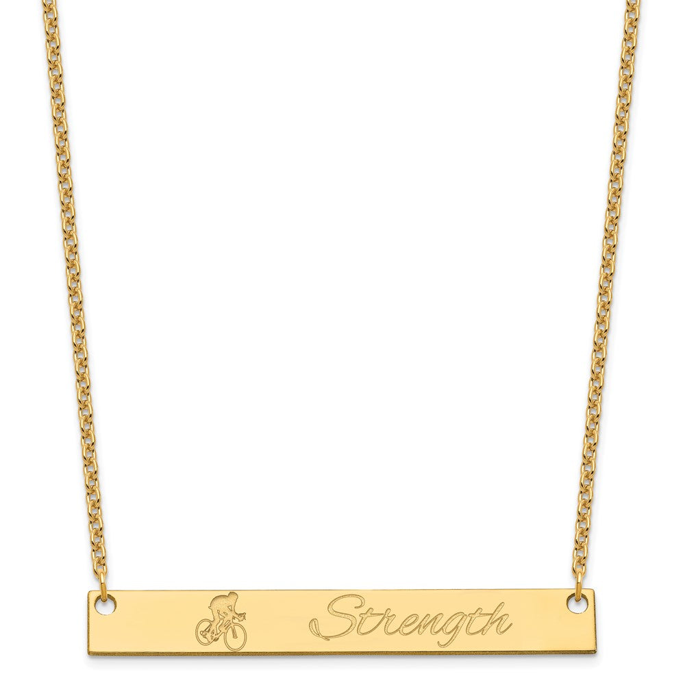 Sterling Silver/Gold-plated Large Customized Bar Necklace