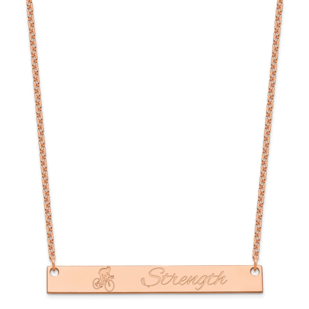 Sterling Silver/Rose-plated Large Customized Bar Necklace