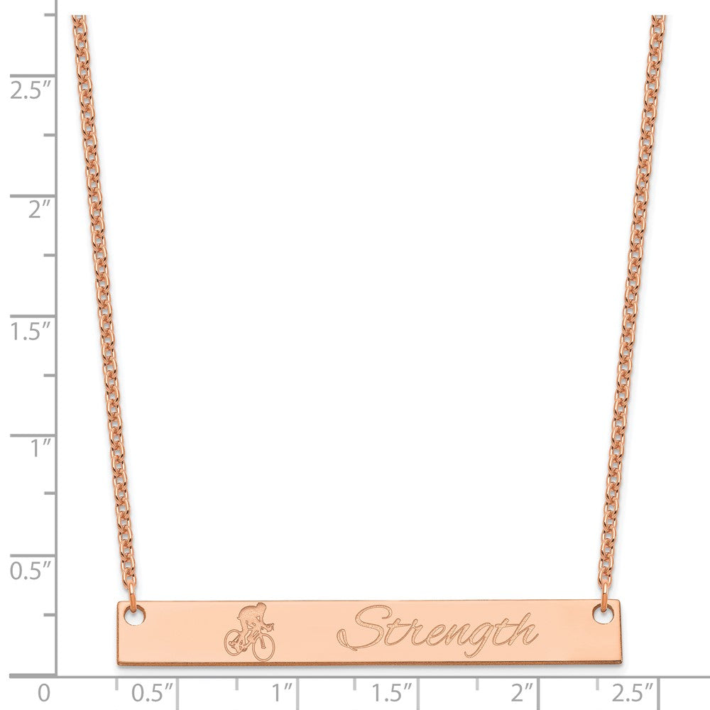Sterling Silver/Rose-plated Large Customized Bar Necklace