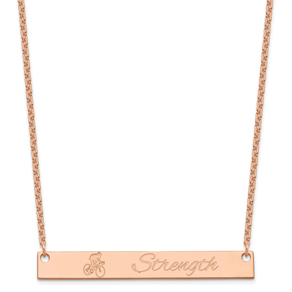 Sterling Silver/Rose-plated Large Customized Bar Necklace