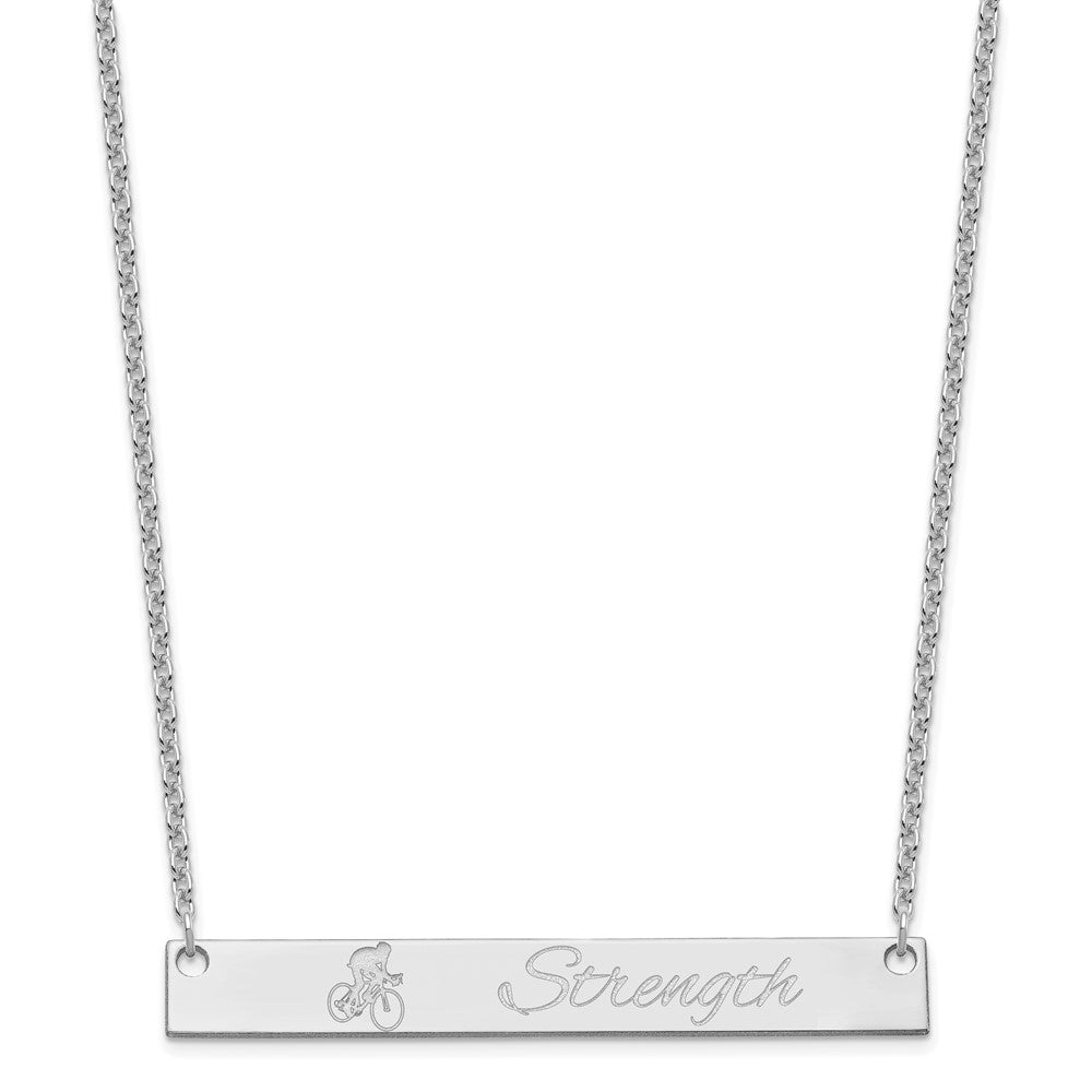 Sterling Silver/Rhodium-plated Large Customized Bar Necklace