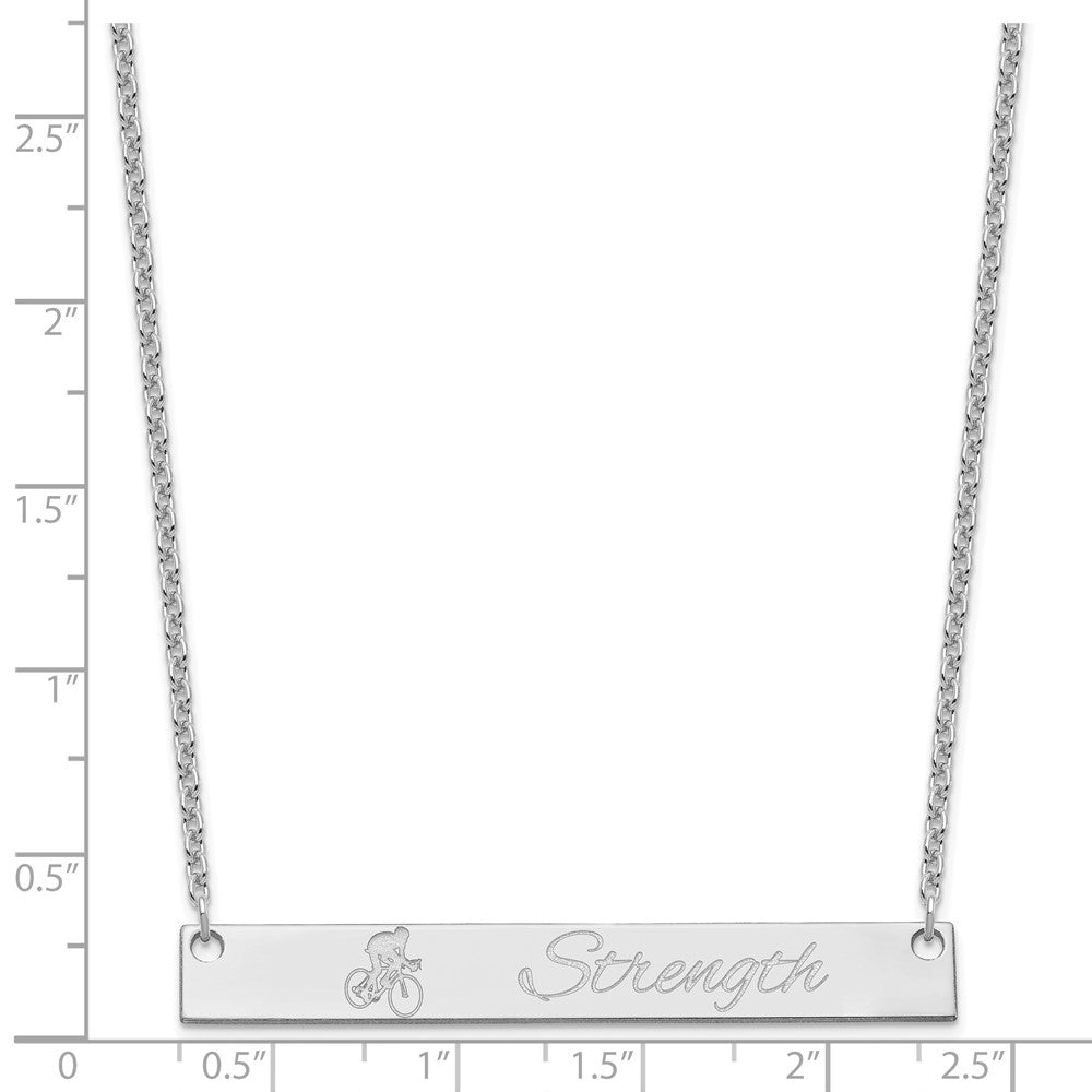 Sterling Silver/Rhodium-plated Large Customized Bar Necklace