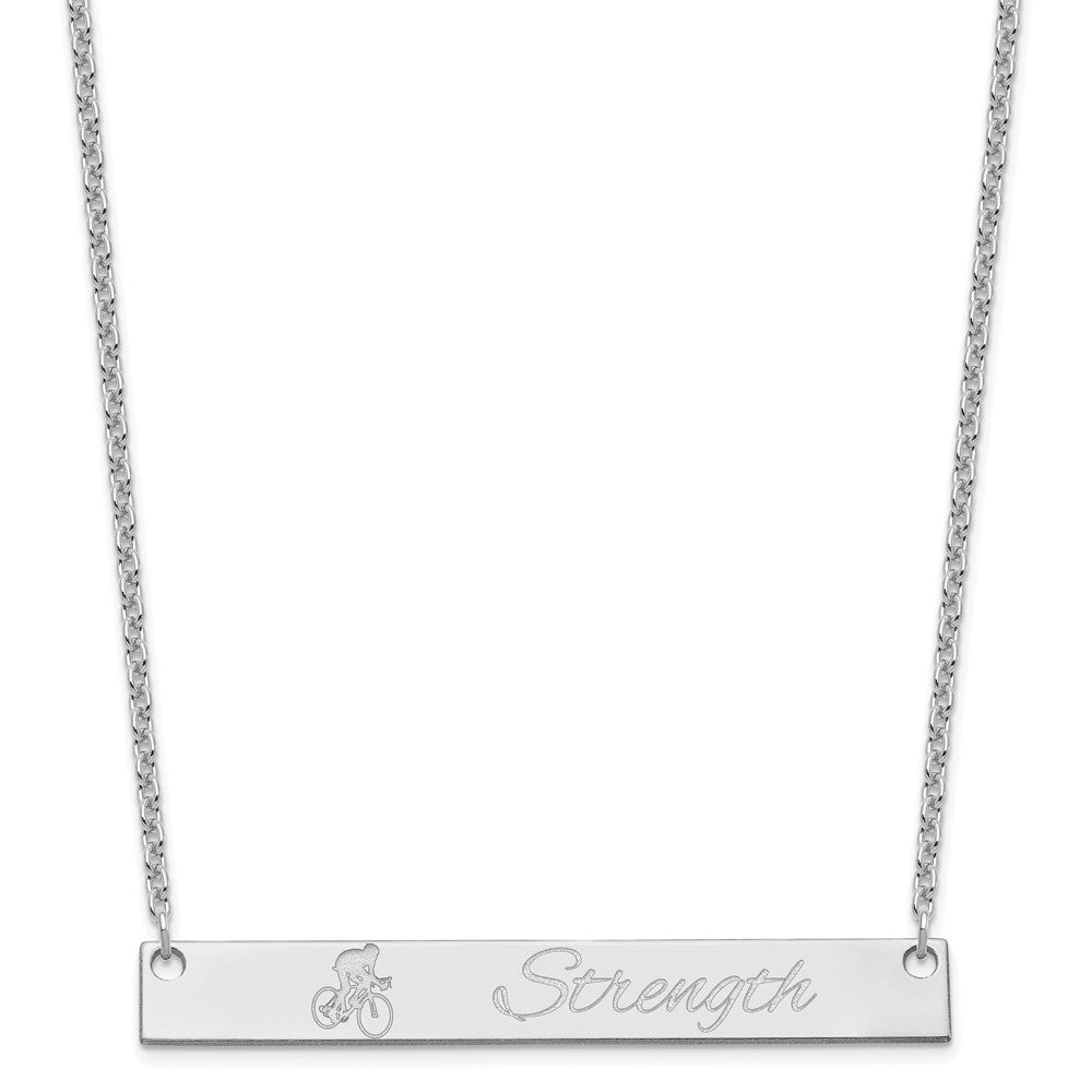 Sterling Silver/Rhodium-plated Large Customized Bar Necklace