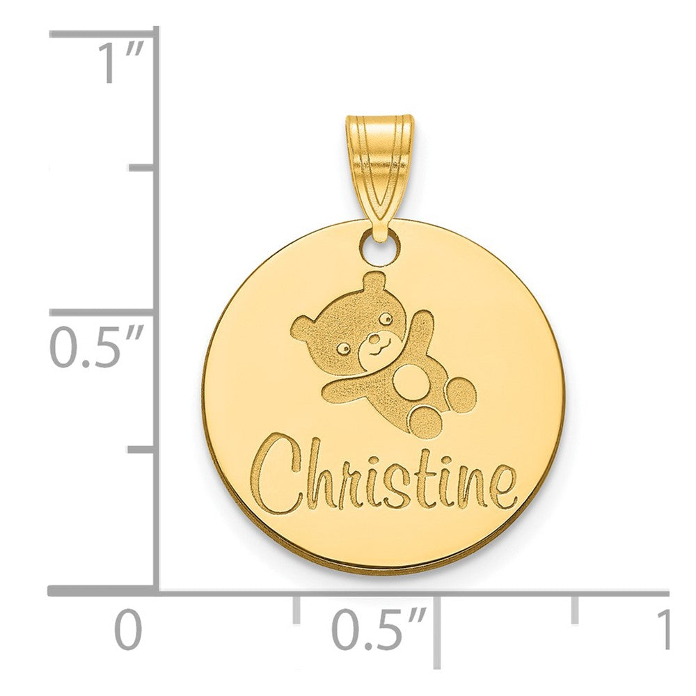 Sterling Silver/Gold-plated Small Customized Circle Pendant