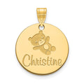 Sterling Silver/Gold-plated Small Customized Circle Pendant