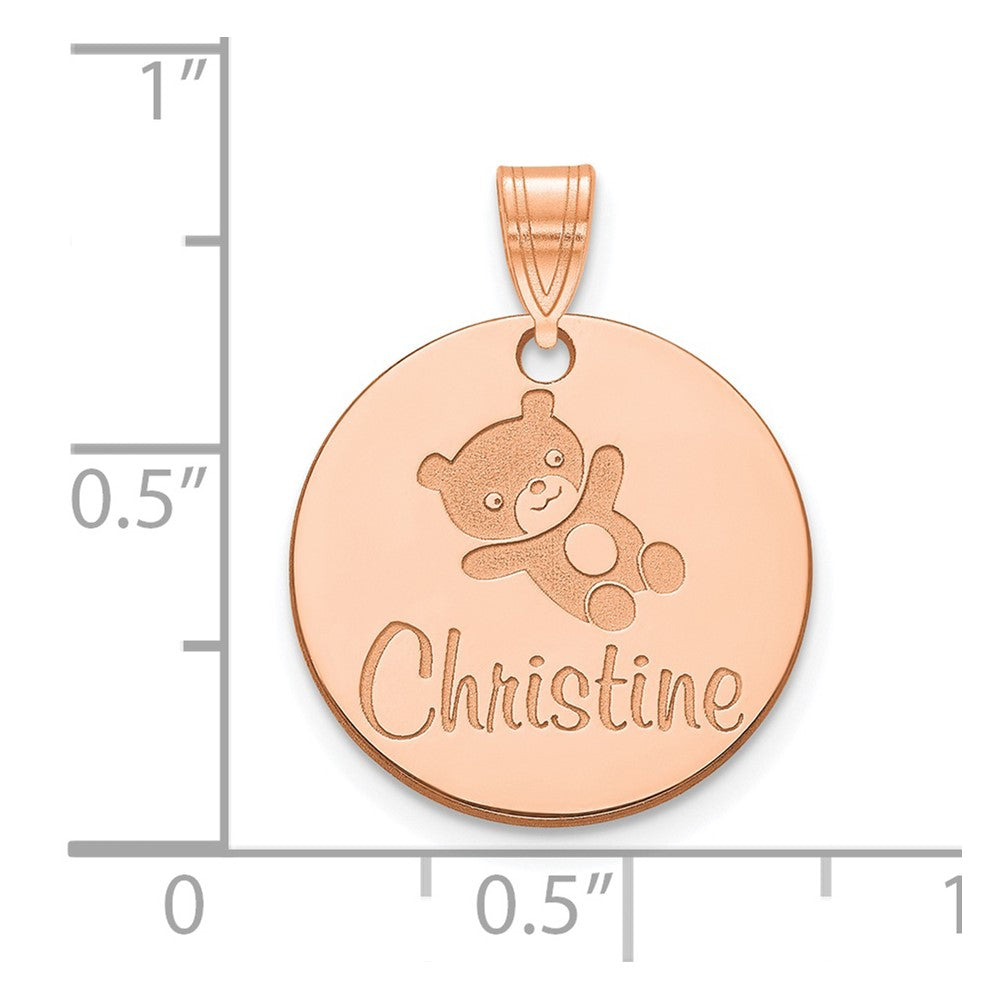 Sterling Silver/Rose-plated Small Customized Round Pendant