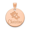Sterling Silver/Rose-plated Small Customized Round Pendant